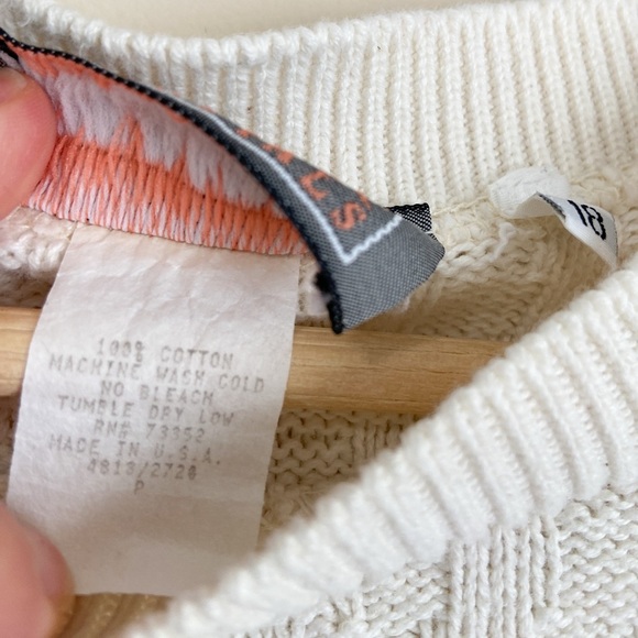 Oversized Vintage Liz Baker Essentials Ivory Textured Knit Top - Picture 5 of 7